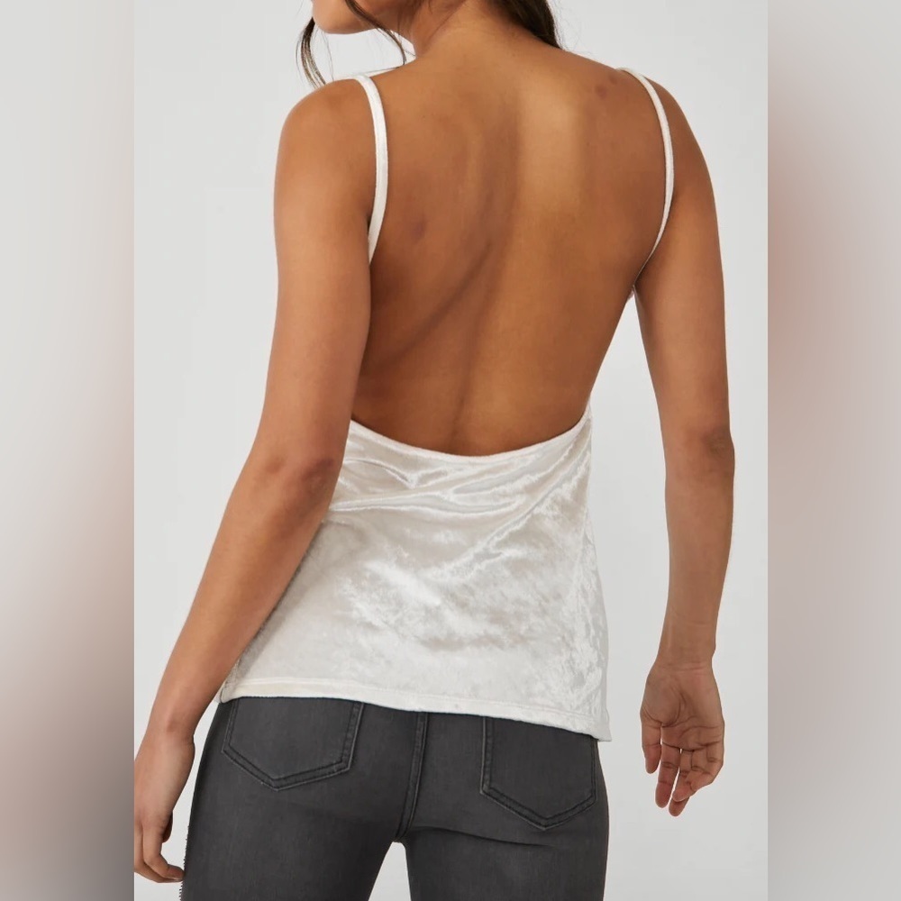 NWT Free People Intimately All Night Velvet Tunic in Champagne, S